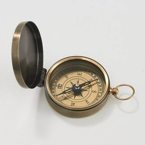 Bronze Flip Top Portable Outdoor Compass