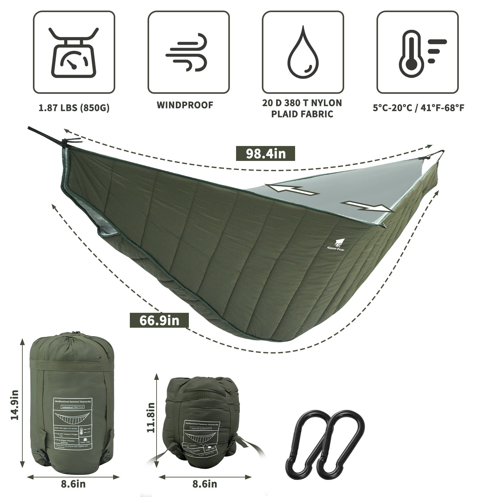 Double Camping Hammock Sleeping Bag