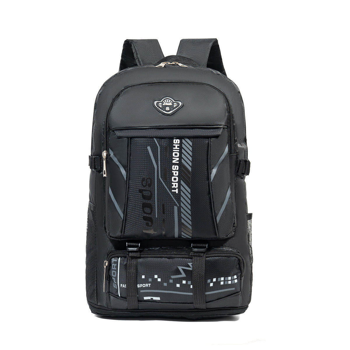 Large Capacity Expandable Travel Backpack with Waterproof Oxford Fabric
