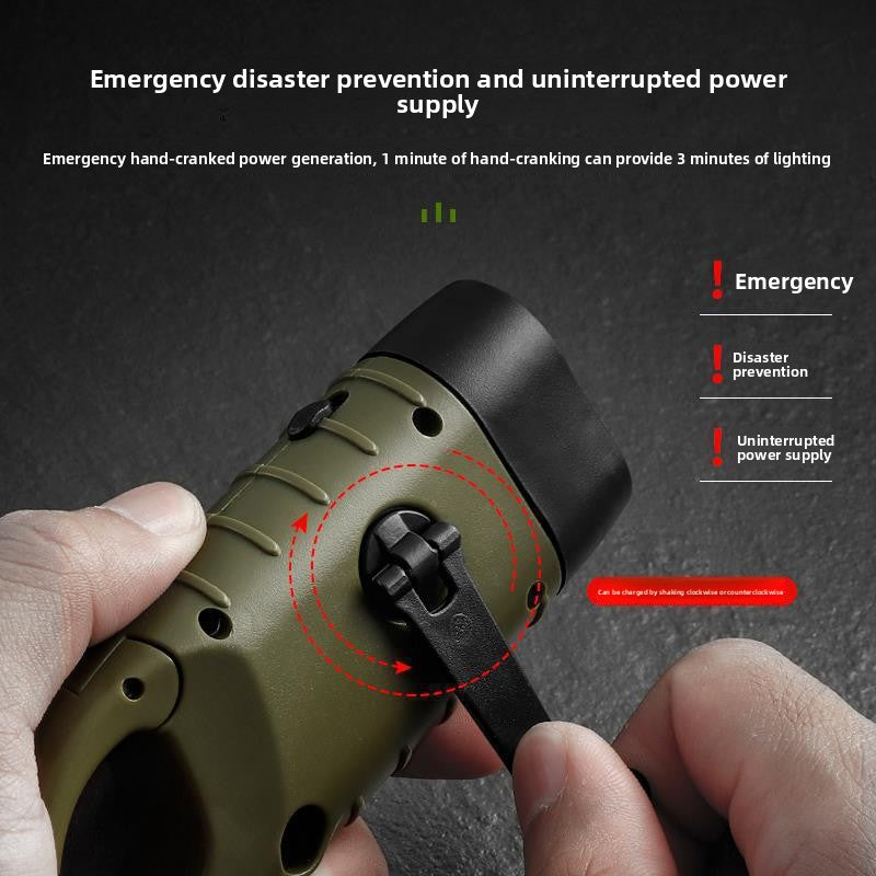 Solar Hand Crank Emergency Flashlight