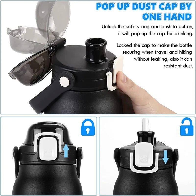 Insulated Stainless Steel Water Bottle with Straw