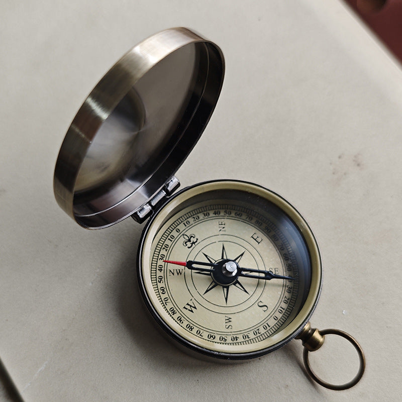 Bronze Flip Top Portable Outdoor Compass