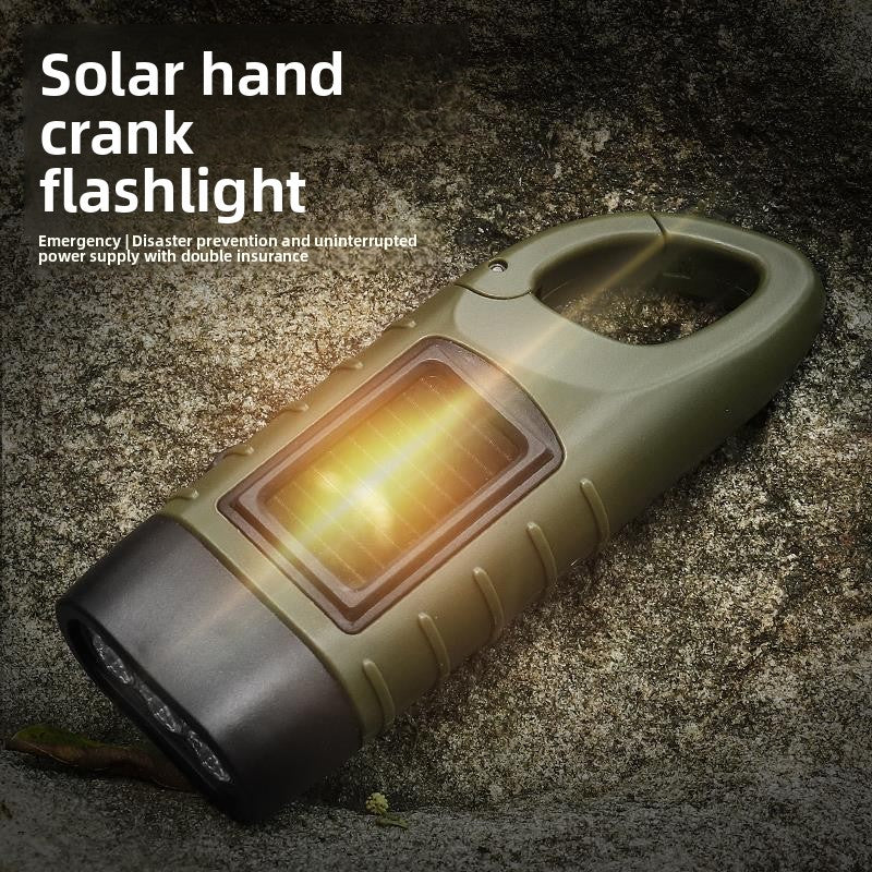 Solar Hand Crank Emergency Flashlight