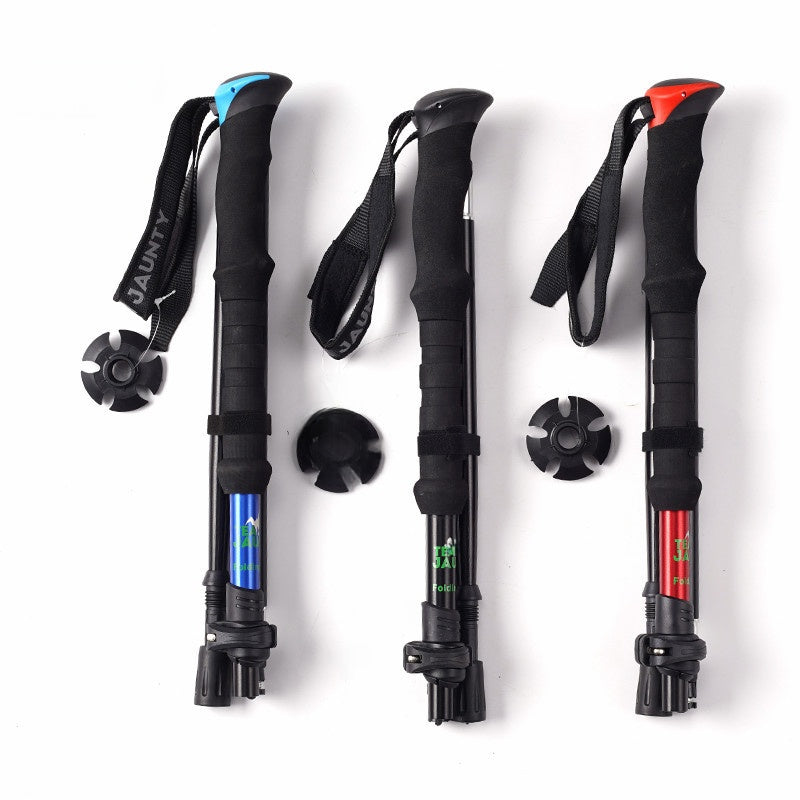 Four-Section Telescopic Aluminum Hiking Pole