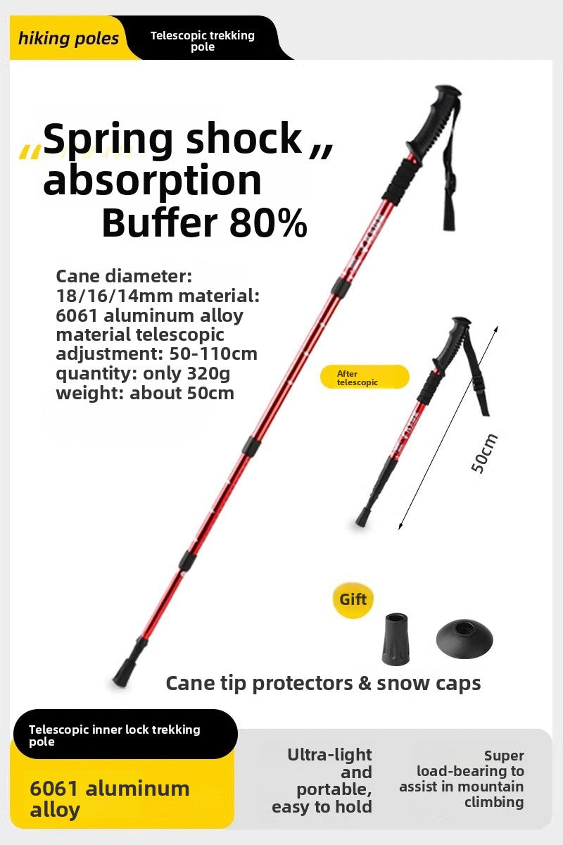Telescopic Carbon Trekking Poles with Anti-Slip Grip