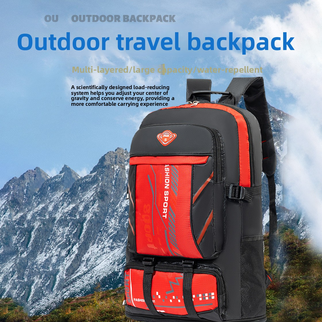 Large Capacity Expandable Travel Backpack with Waterproof Oxford Fabric