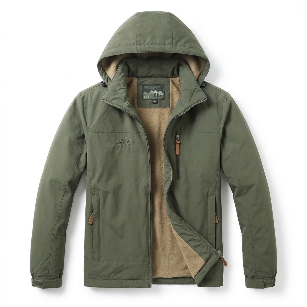 Mens Fleece Lined Outdoor Jacket — front view
