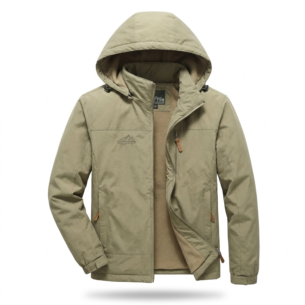 Mens Fleece Lined Outdoor Jacket - back view