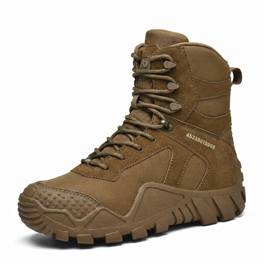 Men's High-Top Tactical Boots - detail/material close-up view