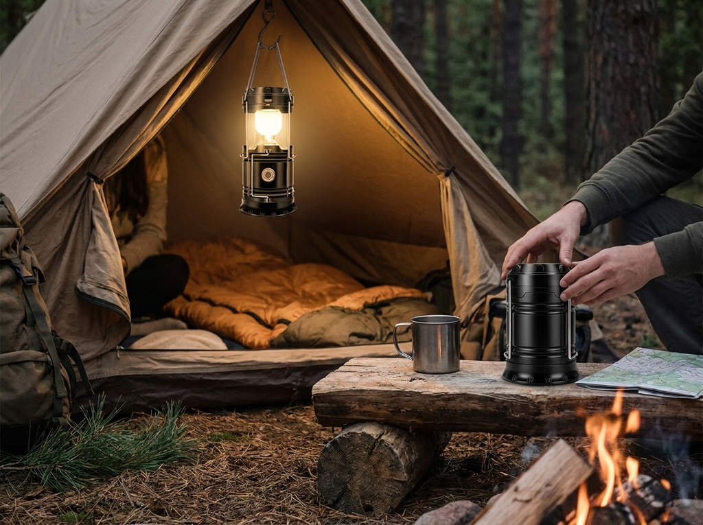 Lifestyle hero - Portable Solar USB Camping Lantern Light