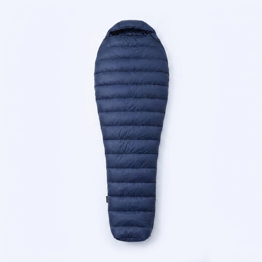 Ultralight down sleeping bag — Navy blue — white background