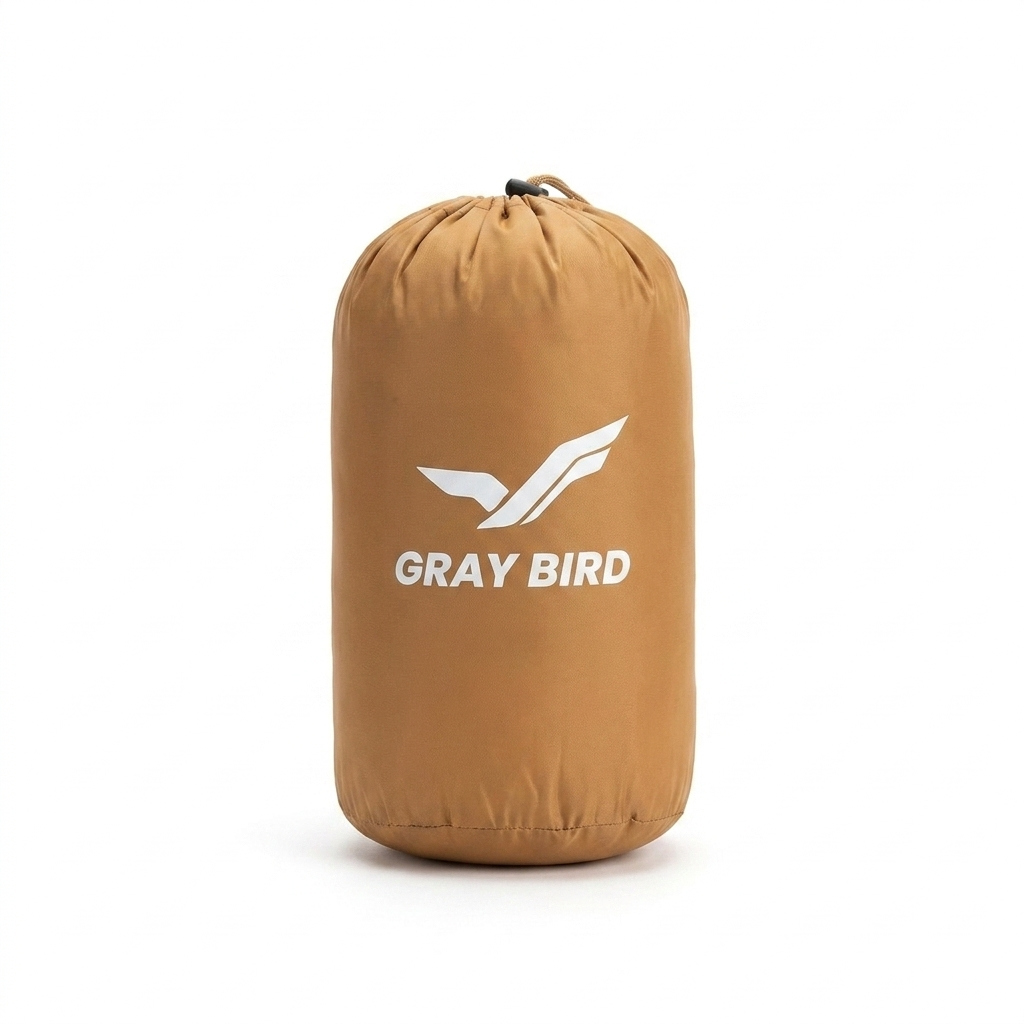Portable Polar Fleece Sleeping Bag — Camel — white background