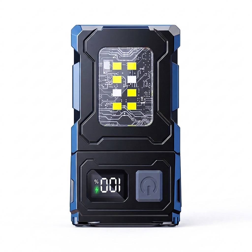 Multifunctional Rotatable LED Flashlight — Black — white background