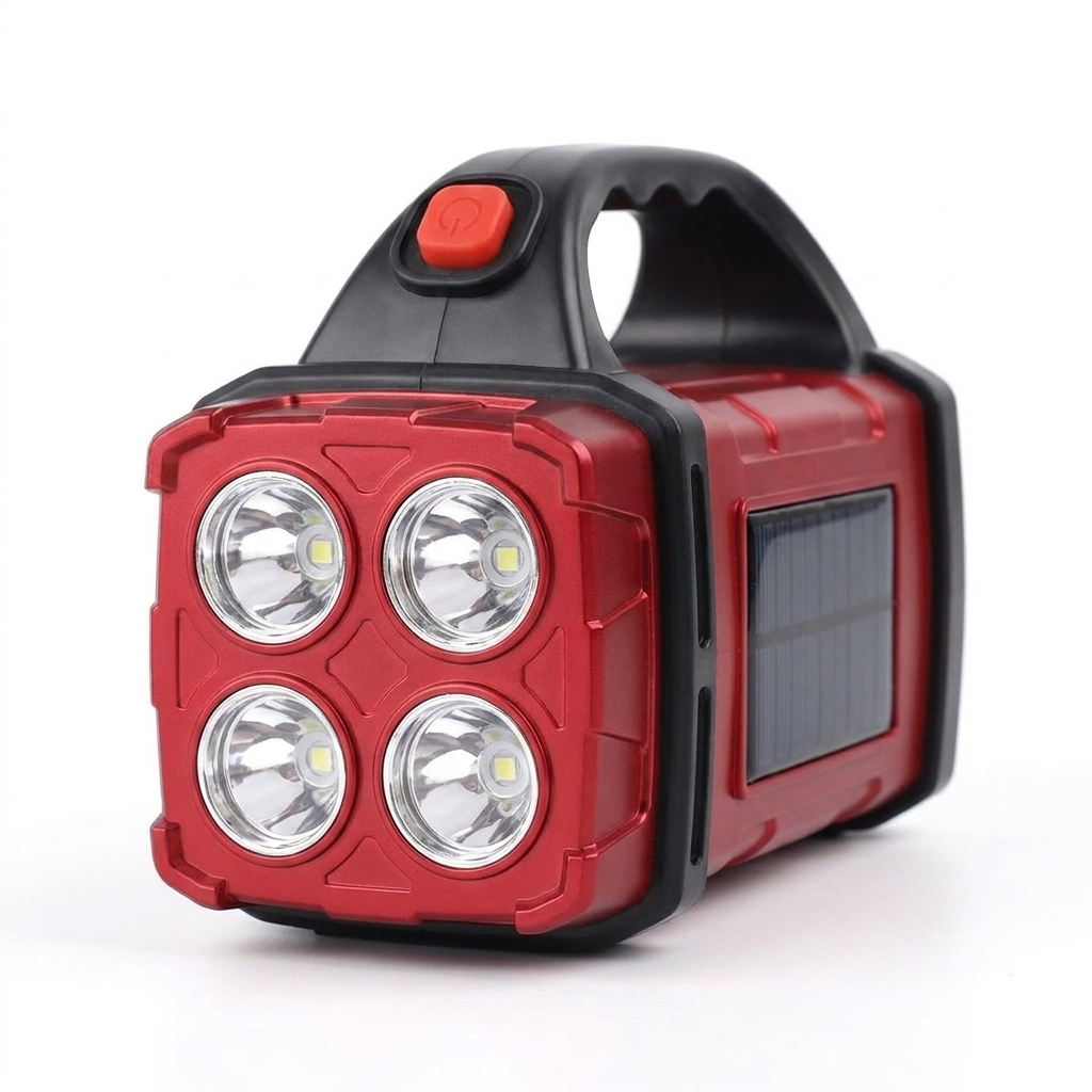 USB rechargeable camping outdoor lighting — Red 2678 Small — white background