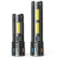 High Power Zoom Flashlight with Digital Display — white background