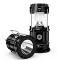 Portable Solar USB Camping Lantern Light — Black 5-8h — white background