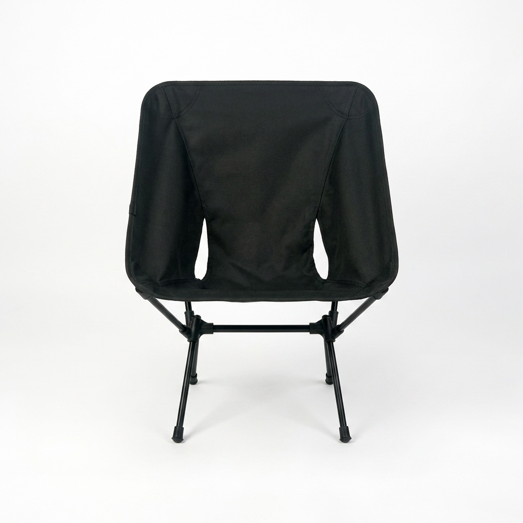 Portable Foldable Outdoor Camping Chair — Black — white background