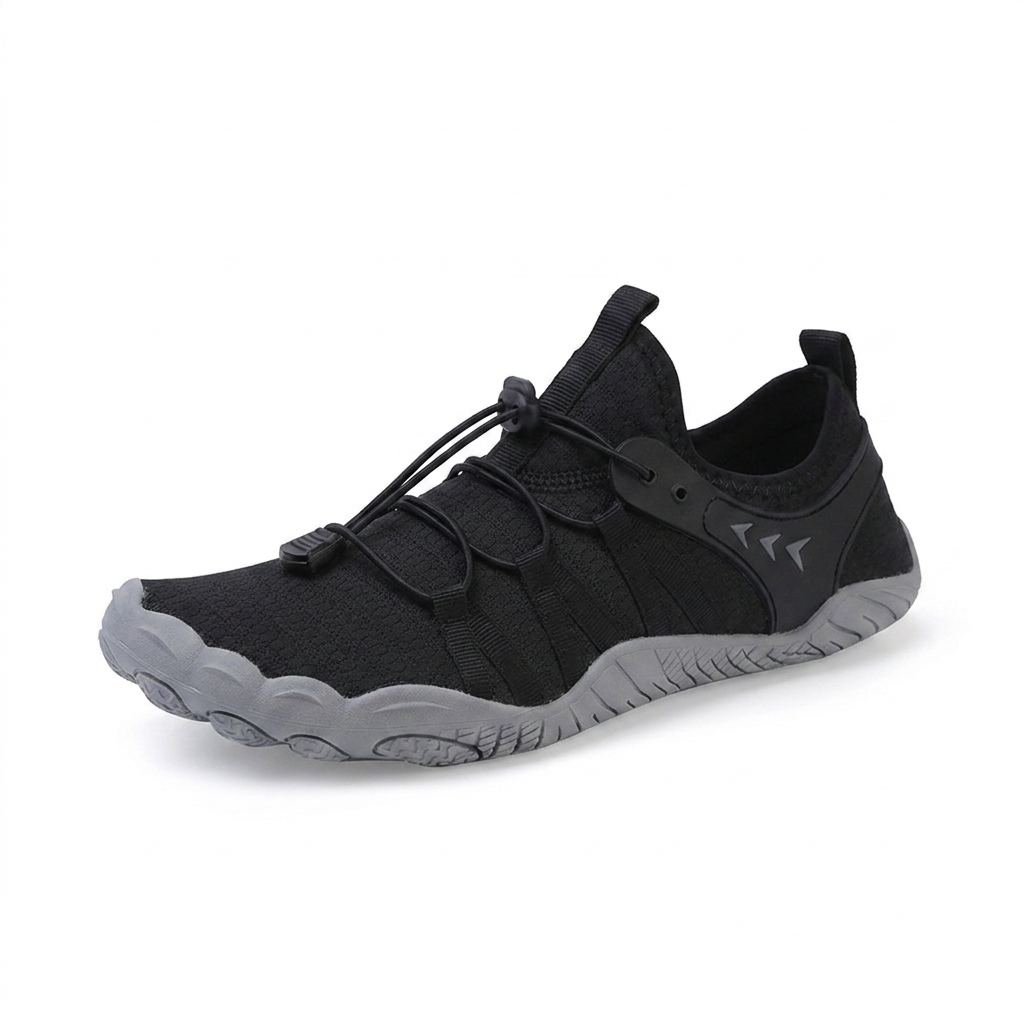 Water Sports Shoes for Swimming and Hiking — Black — white background