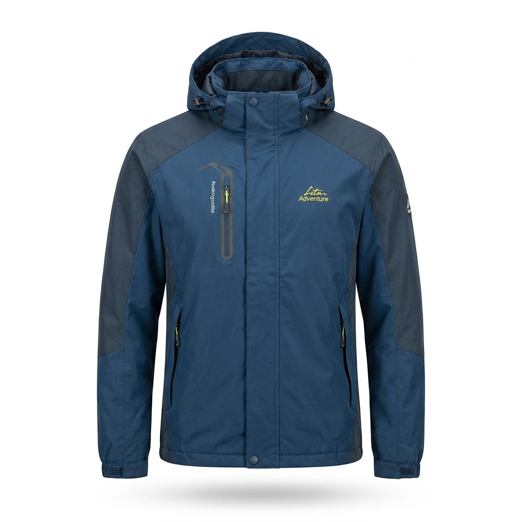 Men's Windproof Outdoor Jacket — Mens denim blue — white background