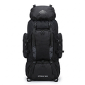 Large Capacity Waterproof Hiking Backpack — Black — white background
