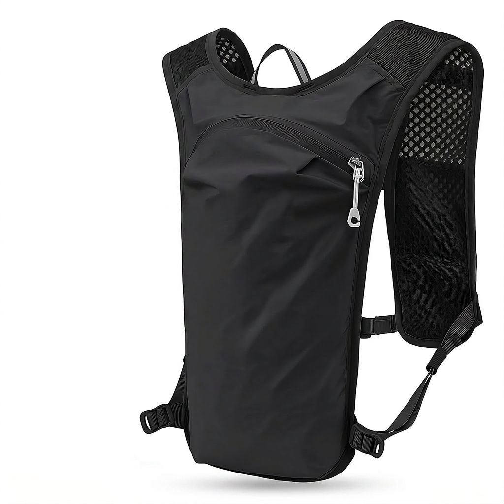 Lightweight Breathable Cycling Running Backpack — Black — white background
